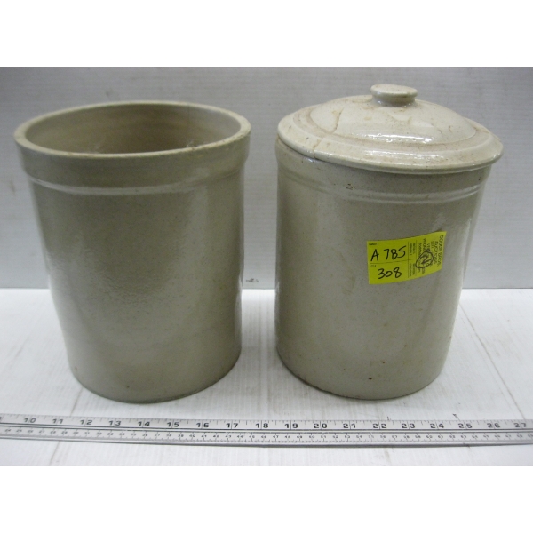 2 CROCKS - 1 W/LID
