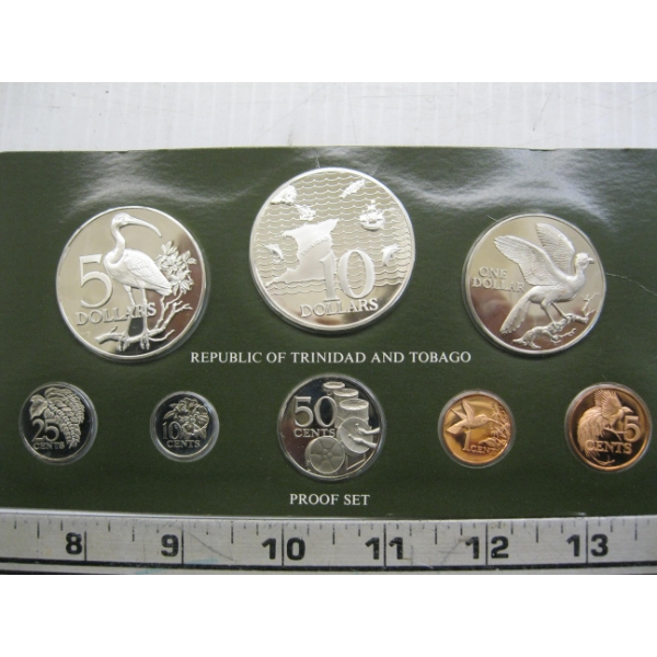 1978 8 COIN PROOF SET OF TRINIDAD, TOBAGO - SOME COINS STERLING SILVER