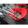 Image 2 : RED PLASTIC WHEELBARROW W/GARDEN TOOLS