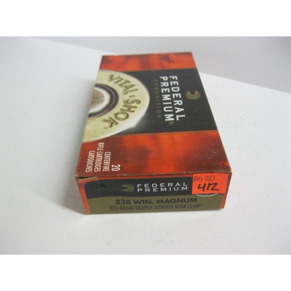 FEDERAL PREMIUM .338WIN MAG 225GR TROPHY BONDED BEAR CLAW|1X20 CARTRIDGES