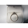 Image 4 : LADIES 10KT RING W/BLUE STONE & SMALL DIAMONDS - SZ 9
