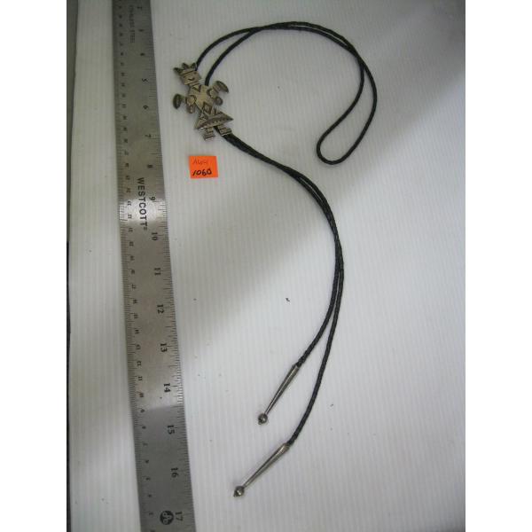 NAVAJO CORN DANCER SILVER BOLO TIE