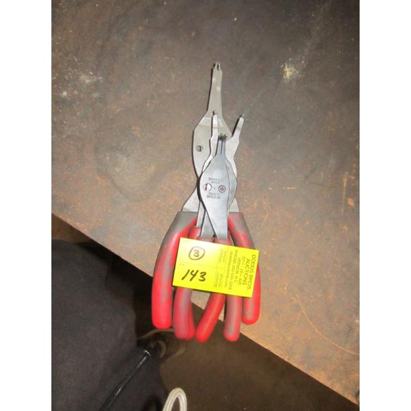 3 PAIR OF SNAP ON SNAP RING PLIERS