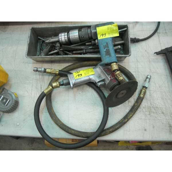 MAC ANGLE GRINDER/CUTTER & A AIR CHISEL W/BITS