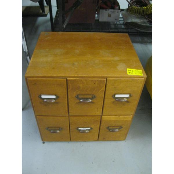 6 DRAWER OAK CABINET