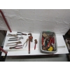 Image 1 : BIN W/ASST. PLIERS, TAPE MEASURE, PIPE WRENCH, ETC.