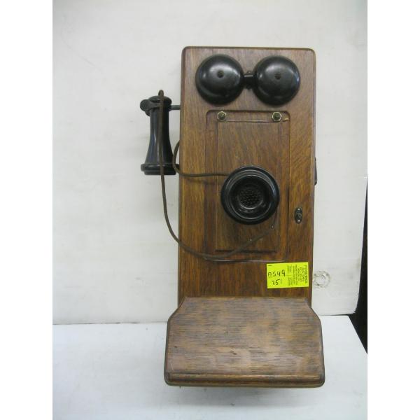 OAK CASED WALL MOUNT TELEPHONE