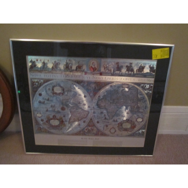 FRAMED PRINT OF WORLD GLOBE