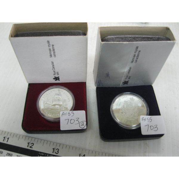 2 - 50% SILVER CDN $1 COINS