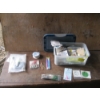 Image 1 : PLASTIC BIN W/MISC. FISHING TACKLE, ETC.
