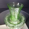 Image 10 : URANIUM GLASS CUP & PLATE - DEPRESSION GREEN GLASS GLOWS - GEIGER TESTED