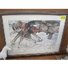 Image 1 : FRAMED NUMBERED WESTERN PRINT OF OLD WOODEN AXLE & BUNNY