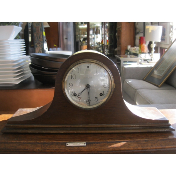 WATERBURY MADE IN USA WOOD CASED MANTLE CLOCK - "AS IS"