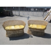 Image 1 : 2 WICKER LOVE SEAT BENCHES W/GOLD CUSHION