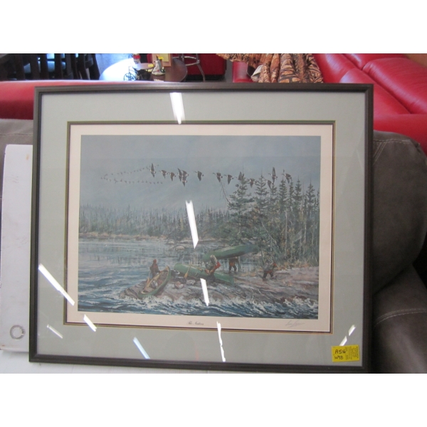 NUMBERED FRAMED PRINT BY LARS LARSEN "THE NATIVES" 182/450