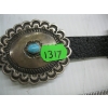 Image 4 : SILVER NAVAJO BELT W/TURQUOISE CENTERS