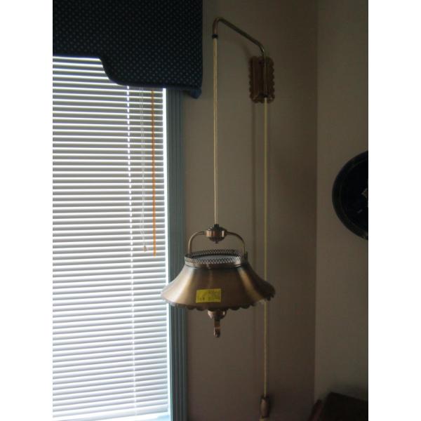 2 HANGING ADJUSTABLE LAMPS - 1 MOUNTED, 1 IN BAG