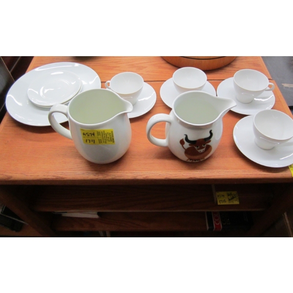 2 WATER PITCHERS & THOMAS GERMANY DISHWARE