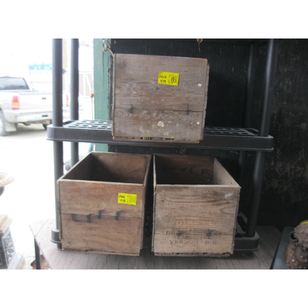 3 WOODEN CRATES