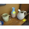 Image 5 : DECORATIVE COLORFUL PLATES & SERVING DISHES & 3 POTTERY PITCHERS
