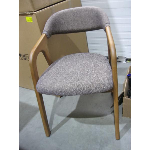REDDISH UPHOLSTERED WOOD FRAME DINING CHAIR