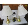 Image 1 : PAIR OF BRASS LAMPS & A DESK TOP READING LAMP
