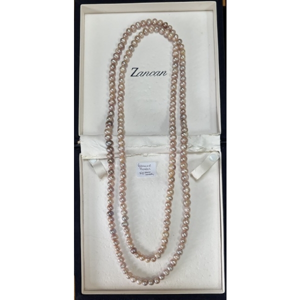GENUINE PEARL NECKLACE, 58"