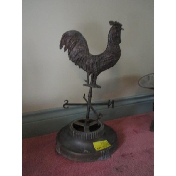 CHICKEN WEATHER VANE ON STAND