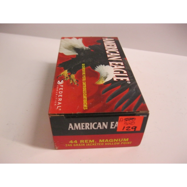 AMERICAN EAGLE .44 REM. MAGNUM 240GRS JACKETED HOLLOW POINT|1X50 CENTERFIRE PISTOL CARTRIDGES