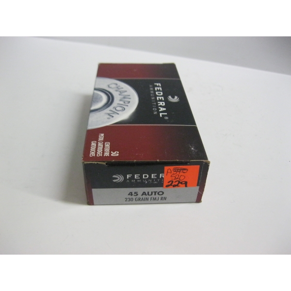 FEDERAL 45 AUTO 230GRS FMJ RN|1X50 CENTERFIRE CARTRIDGES