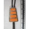 Image 1 : SILVER W/SPINY OYSTER STAMPED STERLING NAVAJO BOLO TIE