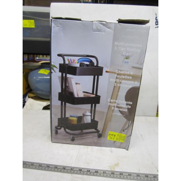 NEW 3 TIER ROLLING CART