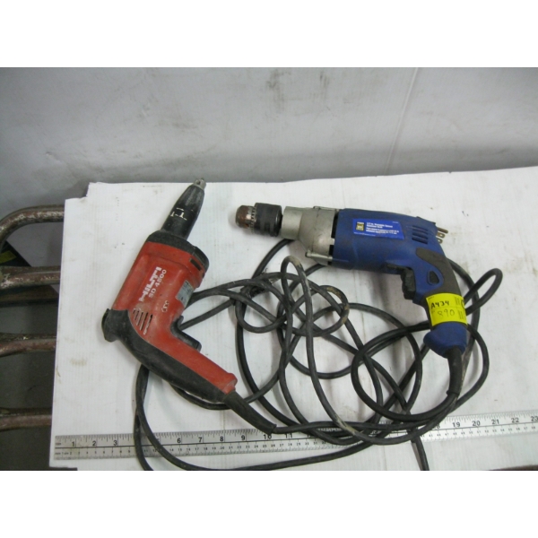 2 ELECTRIC DRILLS - HILTI SCREW SHOOTER & A POWERFIST DRILL