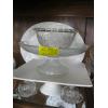 Image 2 : 2 PEDESTAL STANDS, GLASS BOWL, PLATTER & 2 SM. LIDDED CONTAINERS