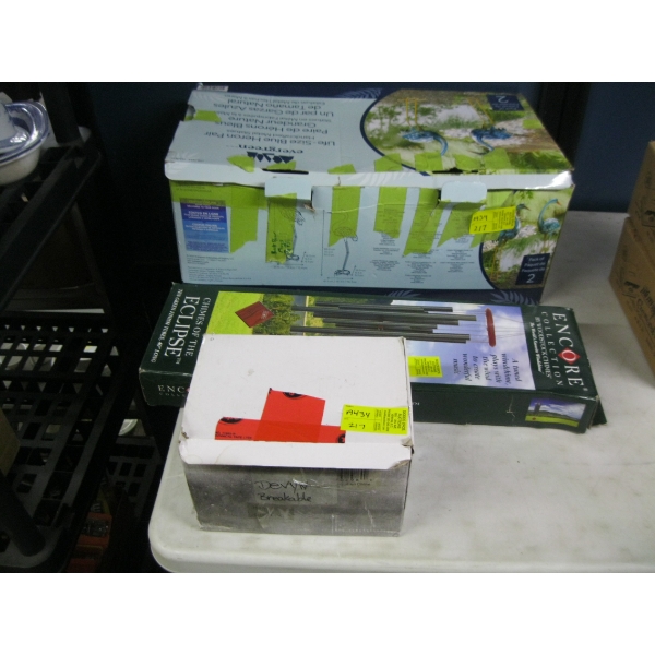 WINDCHIME, DECORATIVE BLUE HERON FIGURINE, ETC.