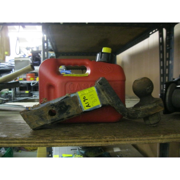 RECEIVER TRAILER HITCH & SMALL FUEL CAN