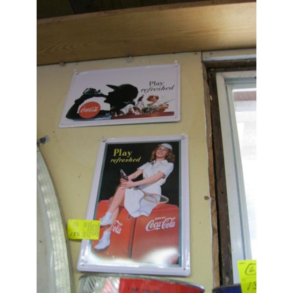 2 METAL COCA COLA SIGNS