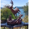 Image 2 : DUCKS UNLIMITED DEER STATUE "HARD RIGHT", BRAD WILLIAMS, 49/1000