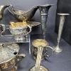 Image 13 : LG. LOT OF SILVER PLATED CUPS, BOWLS, VASES, ETC.