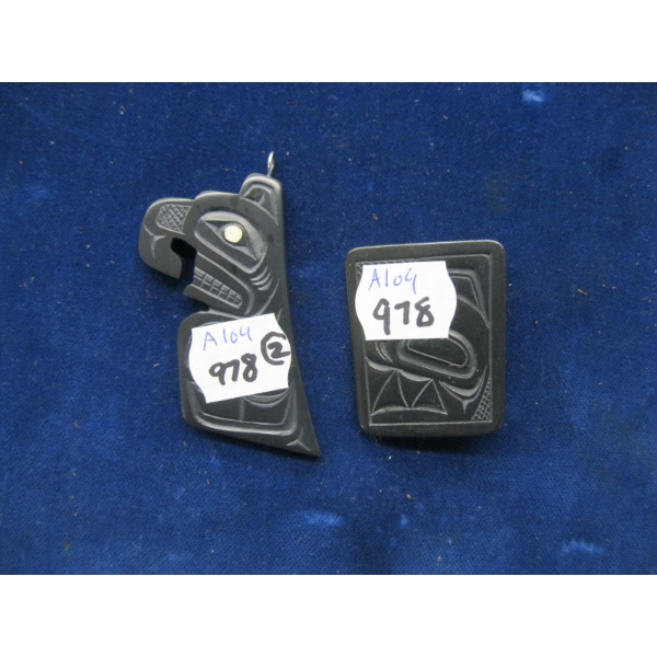 2 ARGILLITE PENDANTS