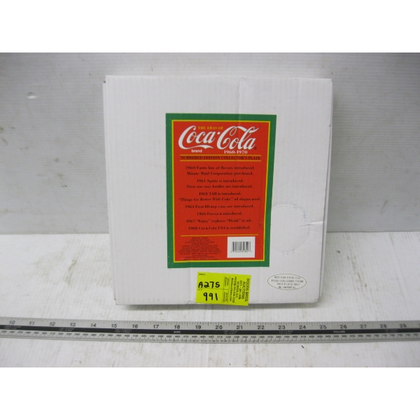 COCA COLA NUMBERED EDITION COLLECTOR'S PLATE