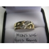 Image 3 : MENS 10KT GOLD BAND W/SM. DIAMONDS