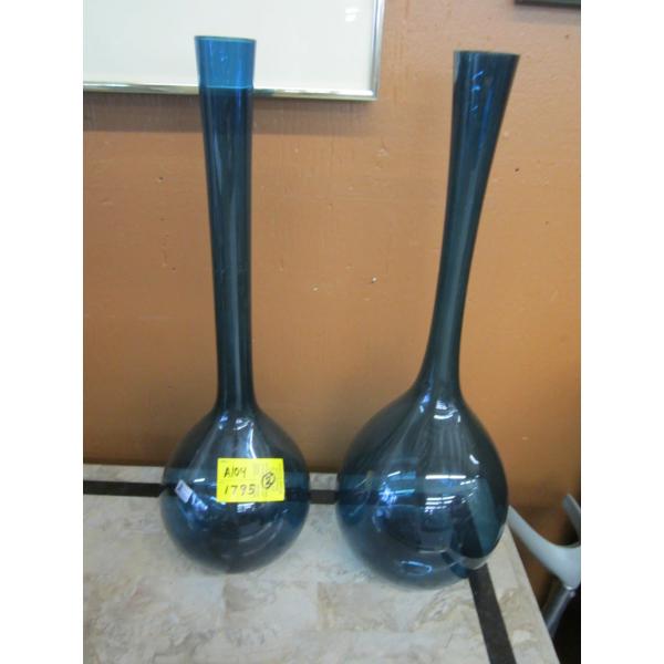2 GLASS SWEDISH VASES