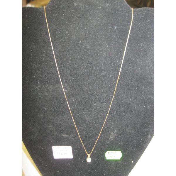 10KT 18" CHAIN W/PEARL PENDANT