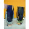 Image 2 : 2 BLUE MURANO SOMMERSO GLASS VASES