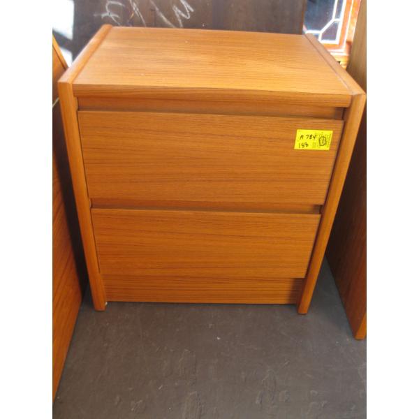 2 DRAWER MCM TEAK NIGHTSTAND