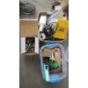 Image 1 : 2 BOXES & PLASTIC BIN OF MISC. ITEMS: TORCHES, PULLER, MAGNIFYING GLASS, ETC.