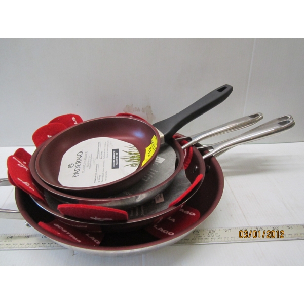 4 NEW PADERNO FRY PANS