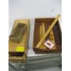 Image 1 : VINTAGE WOODEN FILE DRAWER, WOODEN FILE TRAYS, RULERS, ETC.