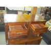 Image 4 : 3 PIECE WOODEN COFFEE & END TABLE SET